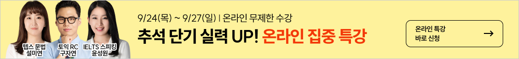 추석특강, 온라인특강, 토익특강, 텝스특강, 아이엘츠특강,기초영어특강, 토플특강, GRE특강